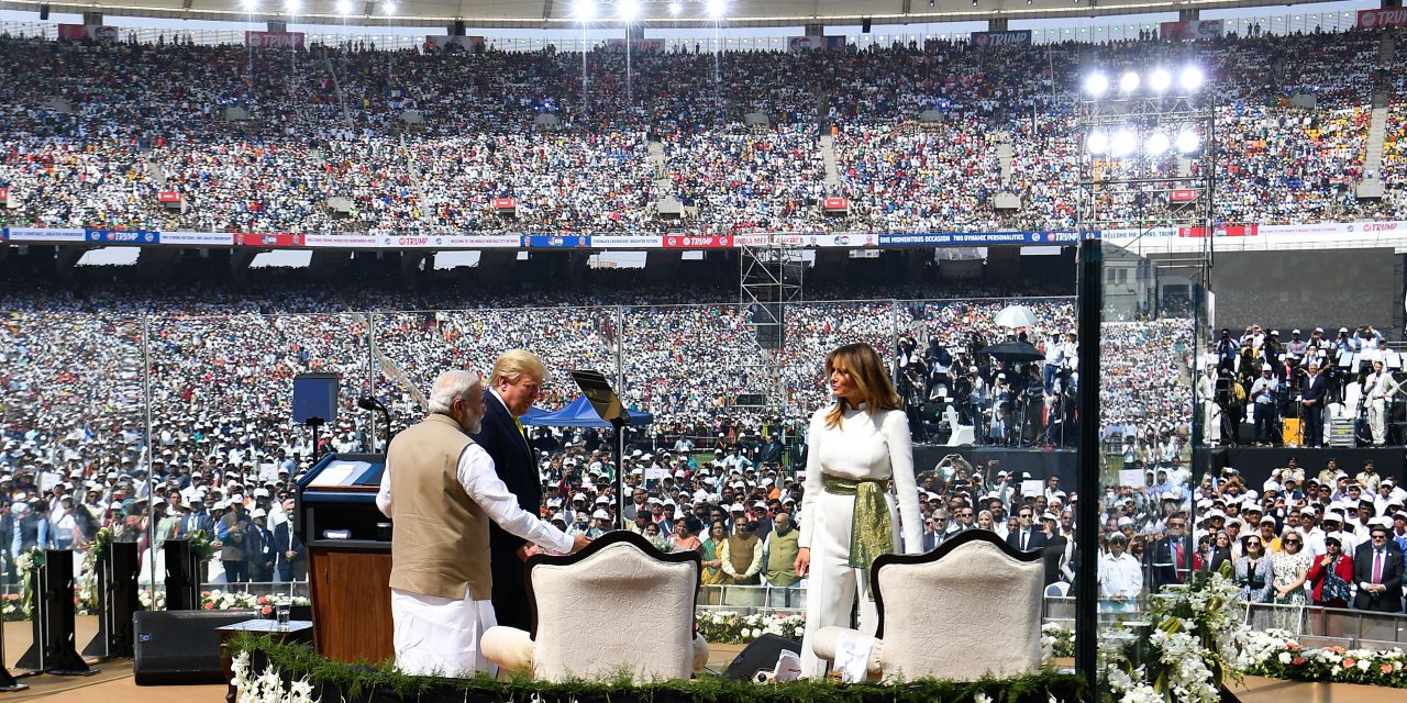 Modi holds huge rally for U.S. president’s India visit
